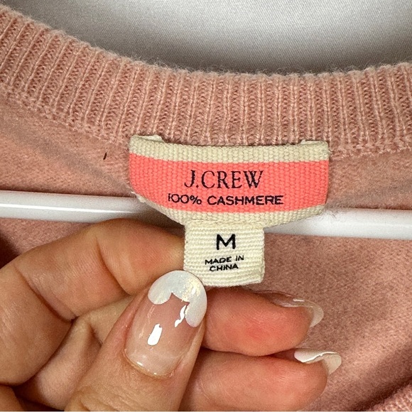 J.Crew 100% Cashmere V-Neck Sweater Blush Pink Soft Knit Women’s Medium - Picture 4 of 10